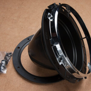 Headlamp Bowl (Plastic) with Chrome Retaining Ring and Rubber Gasket