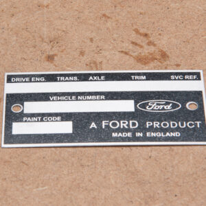 Chassis VIN Plate (Late – Rectangle)