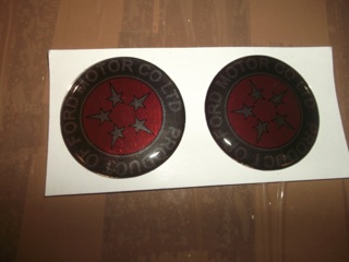 Deluxe Pillar Badges, self adhesive (pair) – with writing